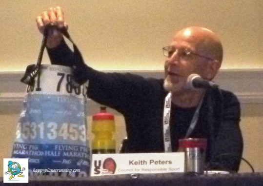 Bag made of race bibs