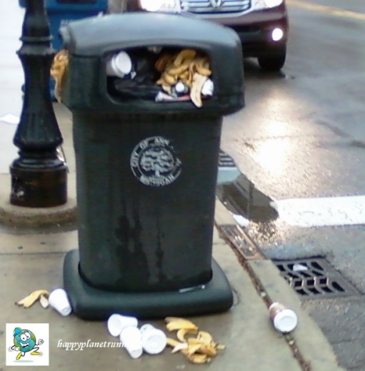 AA Turkey Trot 2016 - Overflowing trash bin