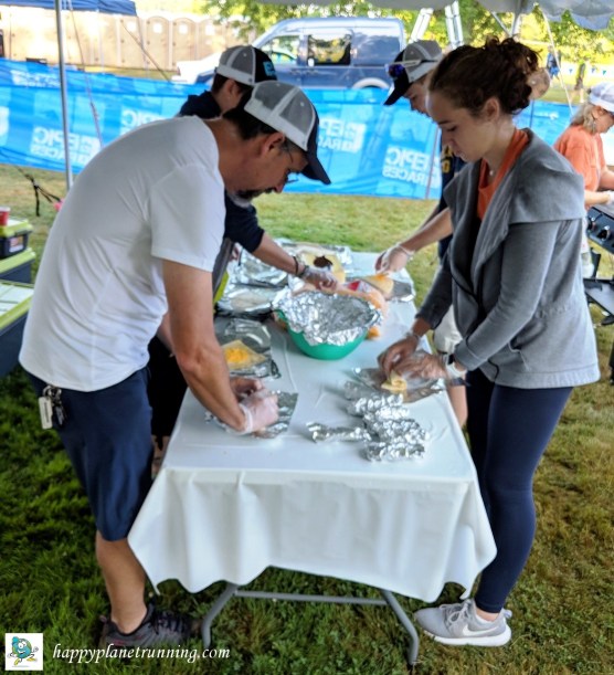 Ann Arbor Triathlon 2018 - Building Egg and Cheese Burritos
