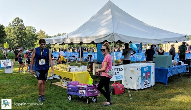 Ann Arbor Triathlon 2018 - Food and beer area - with yogurt vendor