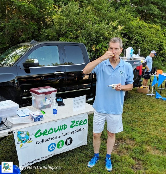 Ann Arbor Triathlon 2018 - Me eating Noose yogurt