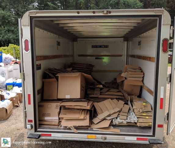 Vines 2018 - finish line cardboard in trailer