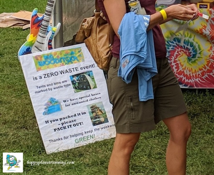 Run Woodstock 2018 - Closeup of Zero Waste sign