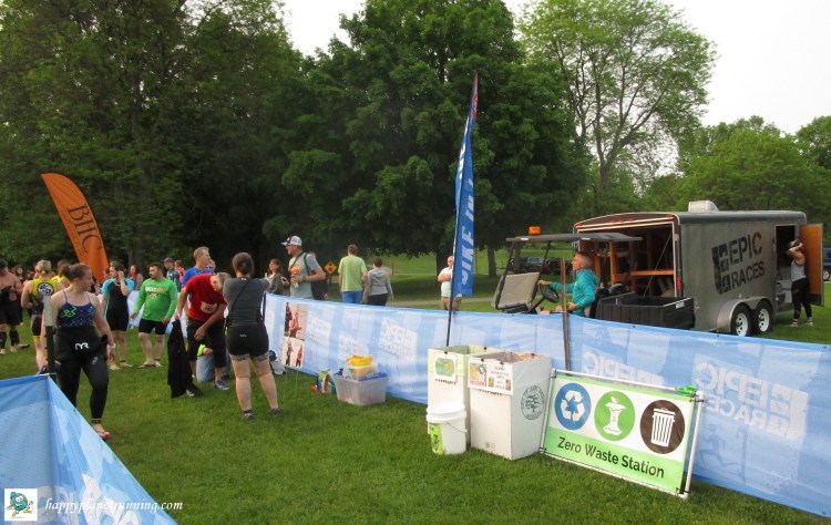 Island Lake Tri 2019 - Waste station at transition entrance